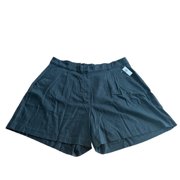 Old Navy Pants - Old Navy Shorts Women 2x Black Linen Blend High Waisted Taylor Trouser Shorts